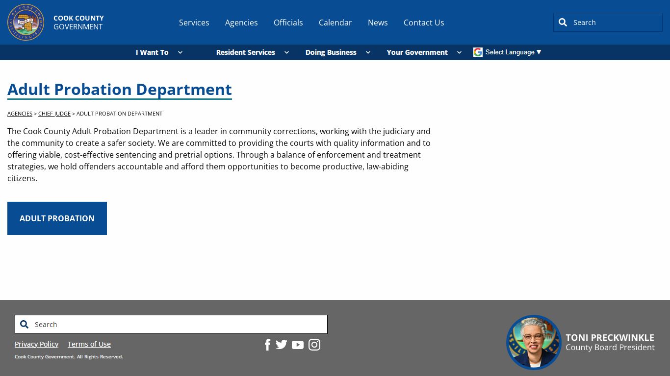 Adult Probation Department - Cook County, Illinois